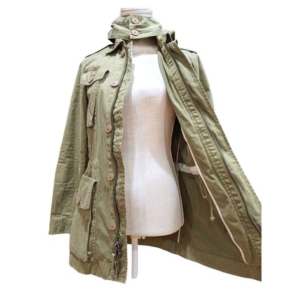 J. Crew Women's 100% Cotton Lightweight Utility Jacket Cinched Waist Size XS - Picture 7 of 11